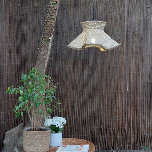 Natural Wicker Lamp shade / Chandelier / Wicker Lighting / Pendant Lamp / Farmhouse Lampshade / Chandelier Rustic / Vintage Lampshade