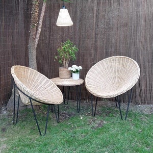 Wicker scoop chair hot sale