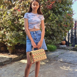 Sommer Reed Handtasche/ Bunte Tasche / Reed Stroh Tasche / Markttasche / Naturkorb / Strohtasche / Stroh Handtasche / Vintage Tasche / Marktkorb Tasche