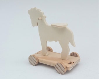 Wooden Horse to Paint / Miniature Wooden Horse / Wood Toy to Paint / Wooden Toys / Children Toys / Art Toy / Birthday Gift