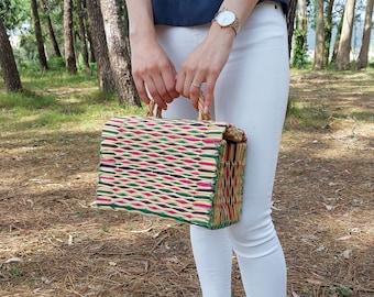 Borsa in canna / Borsa di paglia / Borsa estiva / Borsa a cestino di paglia / Borsa da spiaggia di paglia / Borsa per le vacanze / Borsa boho / Borsa / Borsa regalo / Regalo per donna