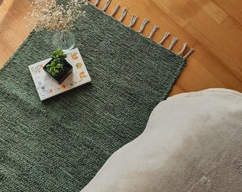 Tappeto runner verde pino 200 cm / tappeto da cucina / tappeto runner / tappetino da pavimento / tappeto Boho / tappeto lavabile / tappeto super morbido / tappeto straccio / tappeto Boho