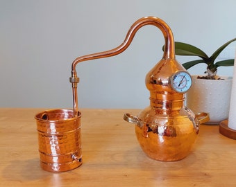 Alambic traditionnel 1 L / Alambic en cuivre / Distillateur d'alambic / Distillateur d'huiles essentielles / Distillerie / Alambic pour huiles essentielles