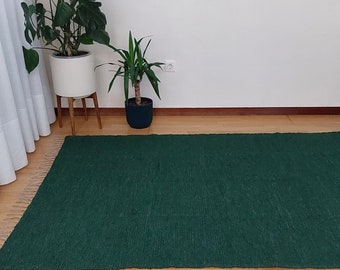 Grüner Teppich 120 x 180 cm / Wollteppich / Teppich für Wohnzimmer / Teppich Schlafzimmer / Wollteppich / Vintage Teppich / Teppich für Schlafzimmer