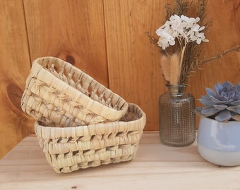 Small Palm Basket / Storage Basket / Kitchen Basket / Woven Basket / Handmade Basket / Farmhouse Kitchen / Boho Decor / New Home Gift