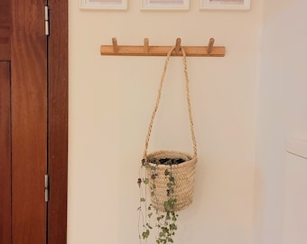 Straw Hanging Basket / Hanging Planter / Garden Basket / Hanging Baskets / Flower Basket / Handmade Basket / Rustic Home Decor /Gift For Mom