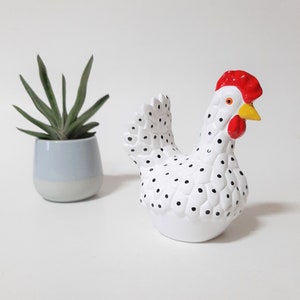 Keramische kip / Handgemaakt keramiek / Klein ornament kip / Kippenkunst / Haandecor / Boerderijkip / Kip Haan Keuken