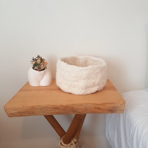 Handmade Cotton Basket / Cream Basket / Home Organization / Laundry Basket / Woven Basket / Bathroom Organizer / Closet Organizer