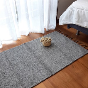 Small Light Grey Rug / Soft Rug /Nursery Rug / Cotton Rug / Bathroom Rug / Bath Mat / Bedside Rug / Kitchen Rug / Washable Rug / Hallway Rug