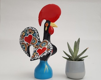 Large Multicolor Rooster / Portuguese Rooster / Barcelos Rooster / Ceramic Rooster / Christmas Gift / Rustic Rooster / Rooster Art