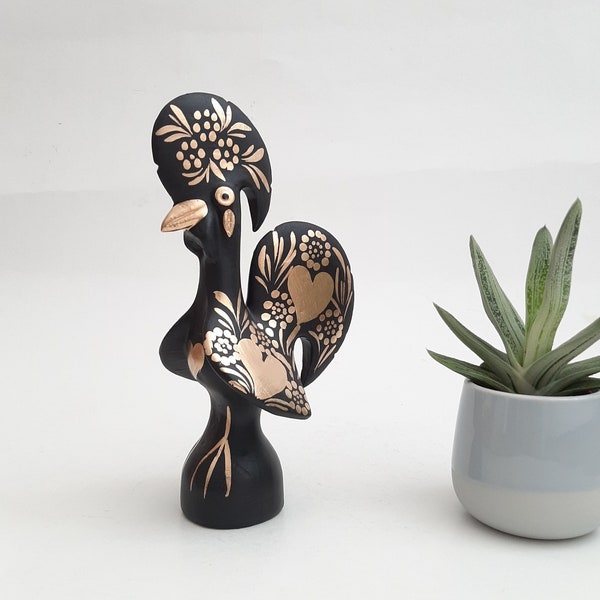 Portuguese Rooster / Ceramic Rooster / Rooster Art / Rooster Decor / Black Rooster / Farmhouse Chicken / Gift For Mom / Christmas Gift