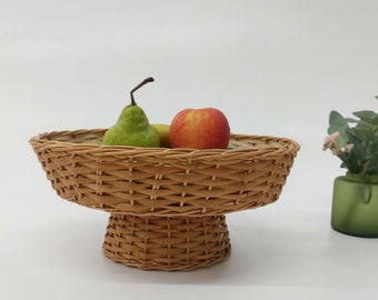 Cesta de frutas de mimbre / Cesta de pan / Cesta de almacenamiento / Cestas hechas a mano / Cesta vintage / Cesta de granja / Decoración de cocina / Decoración rústica del hogar
