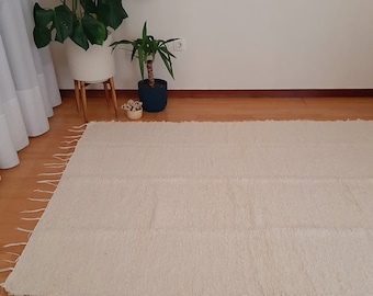 Grand tapis crème / tapis super doux / tapis en coton / tapis de salon / tapis de zone / tapis de zone neutre / tapis pour l'esthétique de la chambre / tapis de chambre