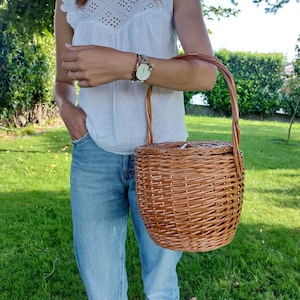 Wicker Basket Bag / Wicker Handbag / Market Basket / Vintage Basket / Summer Bag / Basket Purse / Bohemian Bag / Wicker Basket / Boho Basket