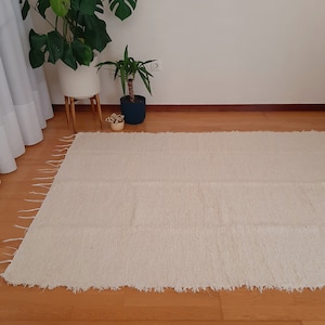 Large Cream Rug / Super Soft Rug / Cotton Rug / Living Room Rug / Area Rug / Neutral Area Rug / Rug For Bedroom Aesthetic / Bedroom Rug