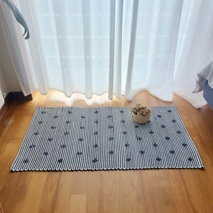 Petit tapis noir et blanc/tapis pour chambre à coucher/tapis de bain/tapis de chevet/tapis de chiffon/tapis de salle de bain/tapis de ferme/tapis d&#39;entrée/tapis de porte d&#39;entrée