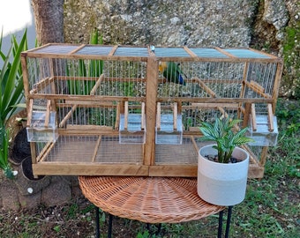Rectangular Rustic Bird Cage / Handmade Cage / Vintage Cage / Canary Cage / Bird House / Wood Bird Cage / Wood Art / Pet Gift / Father Gift