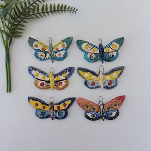 Small Butterfly / Cute Butterfly / Ceramic Hanging/ Ceramic Wall Art / Ceramic Butterfly / Butterfly Art / Butterfly Decor / Vintage Ceramic
