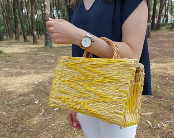 Vintage Basket / Straw Basket / Basket Bag / Straw Reed Bag / Woven Basket / Bohemian Bag / Market Bag / Natural Bag / Straw Beach Bag