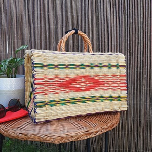 Borsa di giunco / Borsa di paglia / Borsa di giunco naturale / Borsa a cestino di giunco / Borsa estiva / Borsa a cestino / Cestino grande / Borsa di paglia / Borsa regalo / Borsa carina