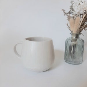 Handmade Ceramic Mug 12oz / Cream Mug / Tea Mug / Coffee Mugs / Pottery Mug / Handmade Pottery / Nordic Mug / Modern Mug / Winter Mug