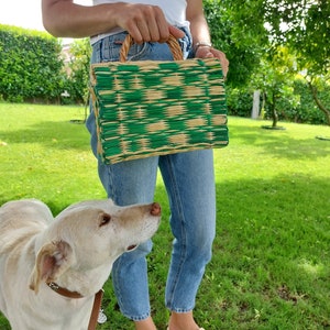 Vintage Basket / Straw Basket / Basket Bag / Straw Reed Bag / Woven Basket / Bohemian Bag / Market Bag / Natural Bag / Straw Beach Bag