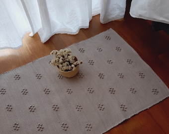 Pequeña alfombra marrón pastel suave / alfombra de baño / alfombra de noche / alfombra de baño / alfombra de algodón reciclado / alfombra boho / alfombra de puerta / alfombra ecológica / alfombra de trapo