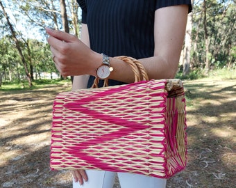 Bolsa de vime vintage / Bolsa de mão de palha / Cesta de palha / Bolsa de palha / Bolsa de verão / Bolsa de praia / Cesta de frutas / Bolsa de vime / Sacola de presente / Bolsa boho