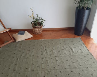 Alfombra verde grande 200x150cm / Alfombra hecha a mano / Alfombra de cocina / Alfombras para sala de estar / Alfombras de área / Alfombra de habitación / Alfombra de pasillo / Alfombras para dormitorio