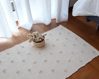 Petit tapis beige / tapis de bain / tapis de coton / tapis de chevet / tapis de cuisine / tapis lavable / tapis de douche / tapis rustique / tapis de porte d’entrée / tapis de bain