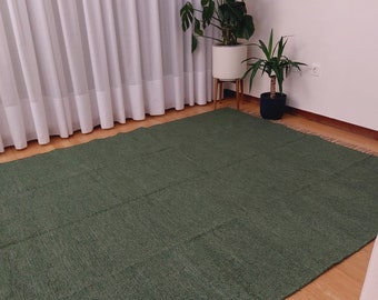Extra Großer Pinien Grüner Teppich 300x200 / Handgeknüpfter Teppich / Handgeknüpfter Teppich / Wollteppich für Wohnzimmer / Vintage Teppich / Teppich für Schlafzimmer