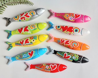 かわいい陶器の魚 / 陶器の魚 / 手作りアート / 魚のギフト