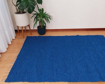 Tappeto blu reale 100 x 150 cm / Tappeti / Tappeto lavabile / Tappeto morbido / Tappeto soggiorno / Tappeto ingresso / Tappeto camera da letto / Tappeto fattoria / Tappeto cotone