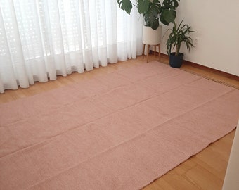 Extra Large Pastel Pink Rug 300x200cm/ Neutral Area Rug / Soft Rug / Cotton Rug / Living Room Rug / Area Rugs / Bedroom Rug / Home Decor Rug