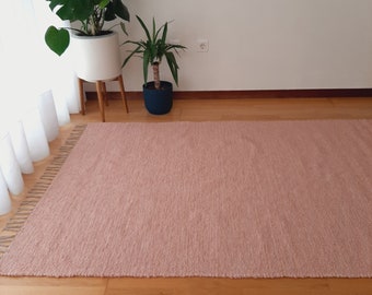 Pastel Pink Rug 100x150cm / Soft Rug / Cotton Rug / Living Room Rug / Area Rug / Nursery Rug / Bedroom Rug / Rug For Bedroom / Boho Rug