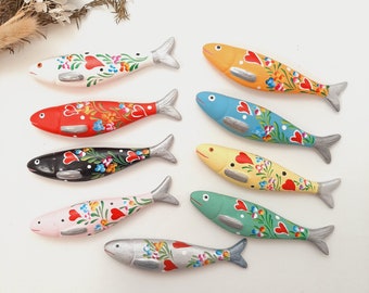 魚　陶器製　壁飾り かわいい陶器の魚 / 陶器の魚 / 手作りアート / 魚のギフト
