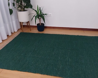 Large Dark Green Rug / Area Rugs / Scandinavian Rug / Soft Rug / Living Room Rug / Entry Rug / Bedroom Rug / Vintage Rug / Rugs for Bedroom