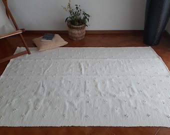 Large White Rug 200x150 cm / Nursery Rug / Cotton Rug / Living Room Rug / Area Rugs / Washable Rug / Room Rug / Carpet Rug / Vintage Rug
