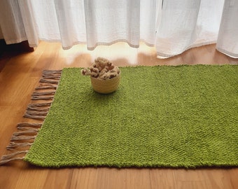 Mini tapis vert poire / tapis en coton / tapis doux / tapis coloré / mini tapis / tapis de bain / tapis vintage / tapis lavable / tapis en chiffon / tapis de ferme