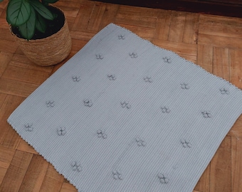 Alfombra gris pequeña / Alfombra rústica / Alfombra hecha a mano / Alfombra de algodón / Alfombra suave / Alfombra de baño / Alfombra de baño / Alfombrilla de baño / Alfombrilla de ducha / Alfombra lavable / Alfombra de trapo