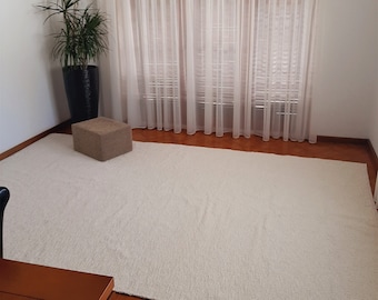 Alfombra blanca perla extra grande / alfombra de área de algodón / alfombra suave / alfombra para sala de estar / alfombra de área / alfombra de cama tamaño queen / alfombra de área neutra / alfombra para dormitorio