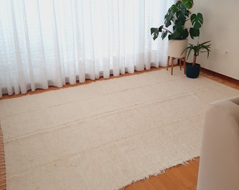 Extra groot crème tapijt 300x200cm / neutraal gebied tapijt / super zacht tapijt / katoenen tapijt / woonkamer tapijt / gebied tapijt / slaapkamer tapijt / onregelmatig tapijt