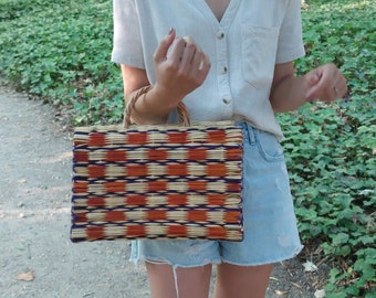 Multicolor Bag / Bohemian Bag / Reed Bag / Women Bag / Market Basket Bag / Straw Bag / Summer Bag / Basket Bag / Natural Hand Bag / Gift Bag