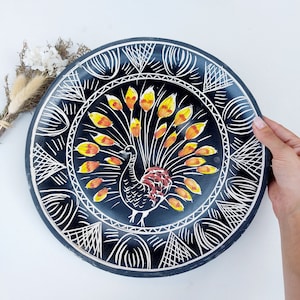Hand Painted Hanging Plate / Handmade Art / Ceramic Plate / Traditional Ceramic / Ceramic Hanging / Wall Hanging / Ceramic Art /Gift For Mom