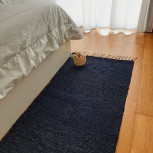 Tapete de corredor azul escuro 200cm / tapete de corredor / tapete de corredor / tapete de chão / corredor de cozinha / tapete reciclado / tapete de área / tapete de corredor de banheiro