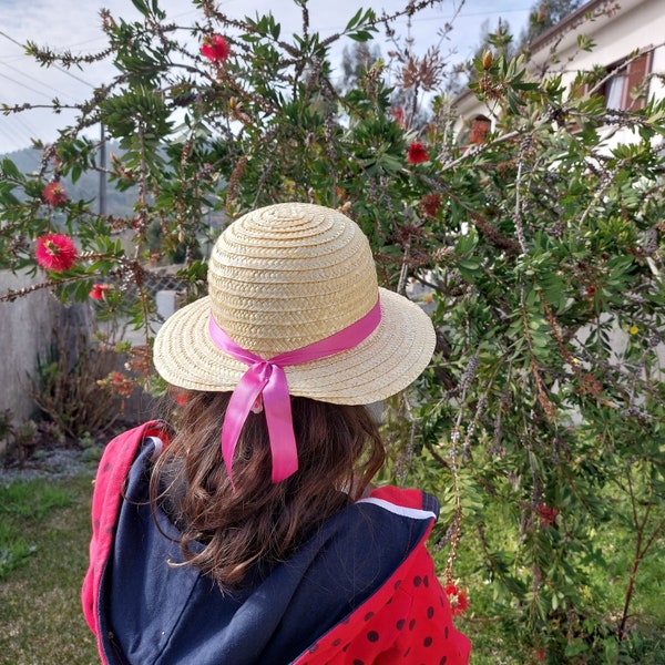 Chapeau de paille pour enfants / Chapeau de paille / Chapeau d’été / Chapeau de printemps / Chapeau de vacances / Chapeau pour fille / Chapeau de bébé / Chapeau de plage / Chapeau de jardin / Chapeau de Pâques