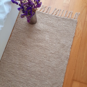 Tapete passante longo marrom claro 300 cm / Tapete escandinavo / Tapete de algodão / Tapete de cozinha / Tapete passante lavável / Tapete para corredor / Tapete boho / Tapete boho