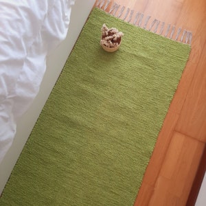 Runner Pear Green Rug 200cm / Rug Runner / Washable Rug / Soft Rug / Rag Rug / Bathroom Runner Rug / Bedside Rug / Entry Rug / Farmhouse Rug