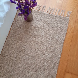 Runner Rug Light Brown 200cm / Scandinavian Rug / Rug Runner / Chunky Rug/ Kitchen Runner / Washable Rug / Hallway Rug / Rug for Living Room