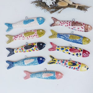 Handmade Ceramic Sardines / Sardine Pottery / Ceramic Sardine / Traditional Sardine / Ceramic Hanging Sardine / Sardine Art / Ceramic Art